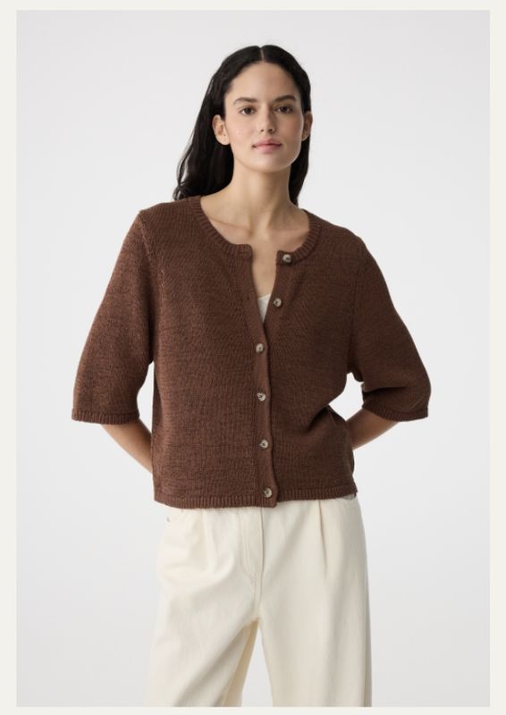 Knit-ted Ally Cardigan Mid Brown