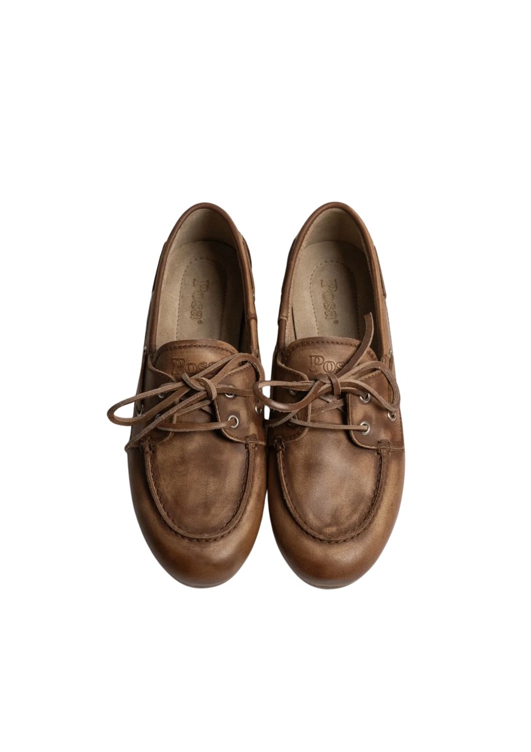 Posa Boat Loafer Brushed Leather Brown Posa Boat Loafer Brushed Leather Brown