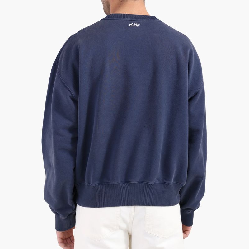 OLAF Script Friends Boxy Crewneck Navy