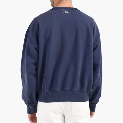OLAF Script Friends Boxy Crewneck Navy