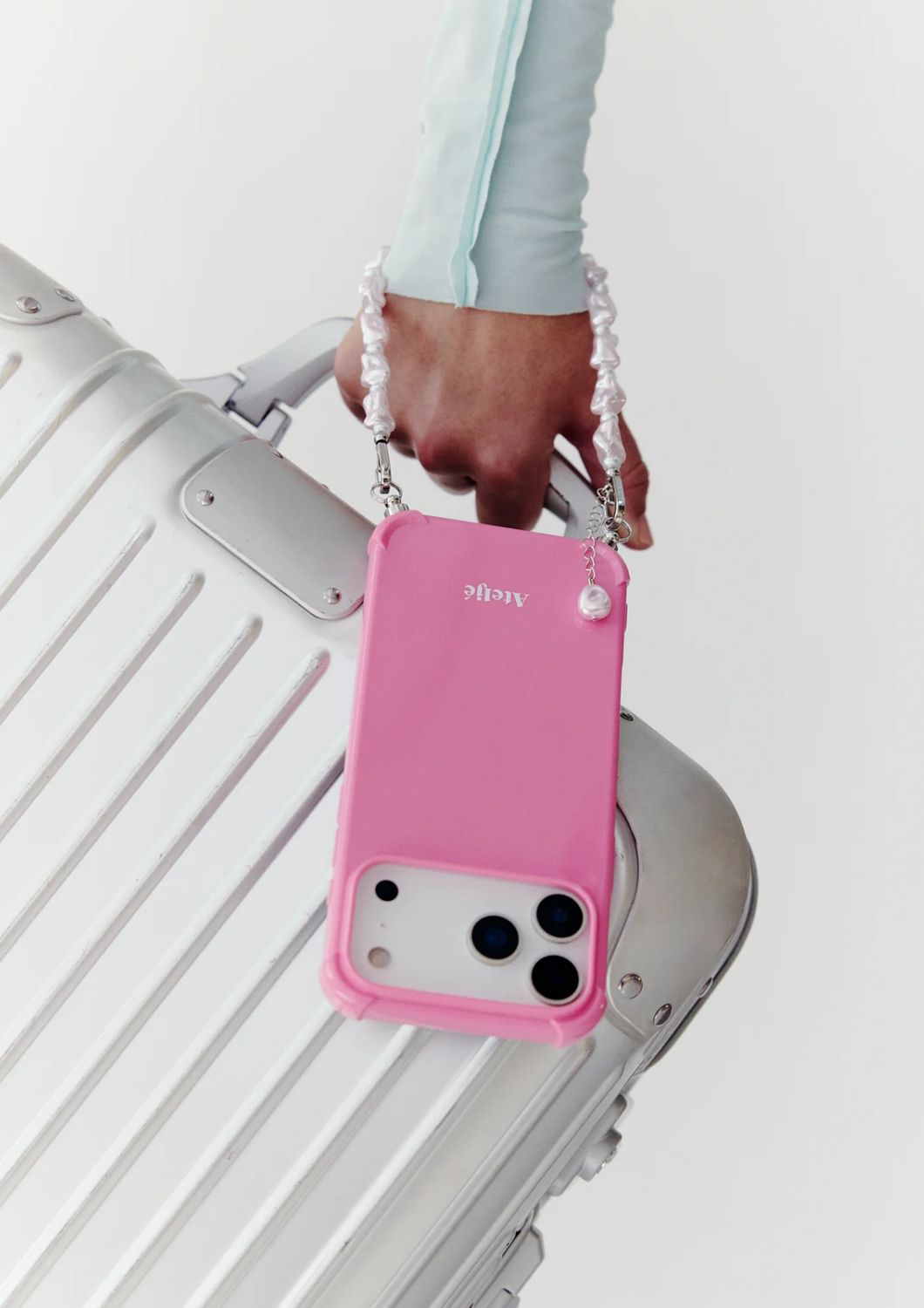 Ateljé Motel pink recycled iPhone case no cord Ateljé Motel pink recycled iPhone case no cord