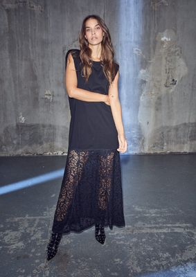 Haute L’Amitié Summer Lace Tee Dress Black