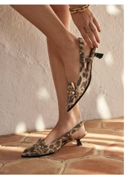 Via Vai Lea Aileen Luipaardprint Slingback