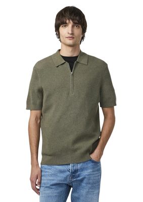 NN07 Hansie Ribbed Half Zip polo Capers