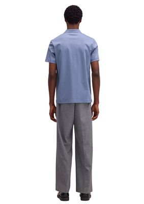 NN07 Paul Open Collar Organic Cotton polo Stone Blue