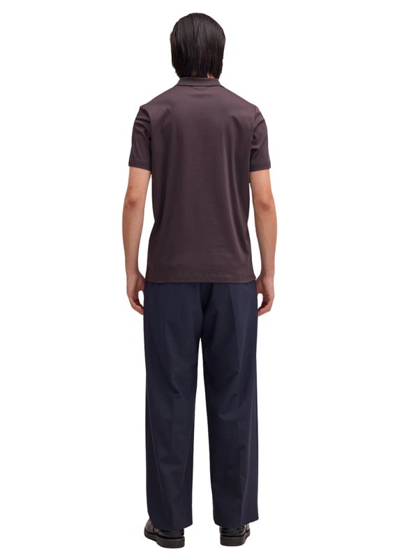 NN07 Paul Open Collar Organic Cotton polo Deep Truffle