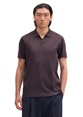 NN07 Paul Open Collar Organic Cotton polo Deep Truffle