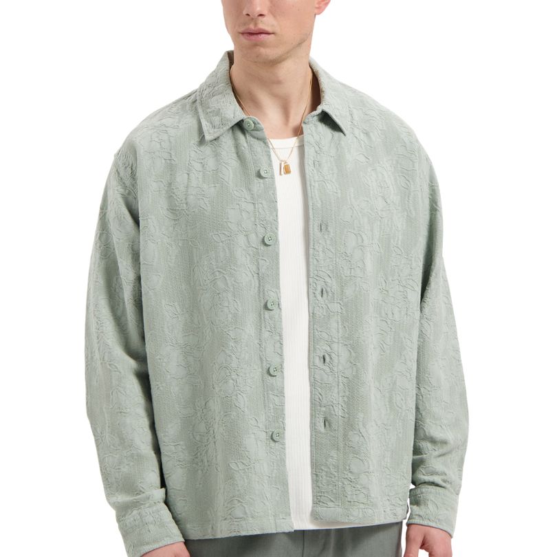 Law of the Sea Nazaire Garment Dyed Jaquard shirt Jadeite