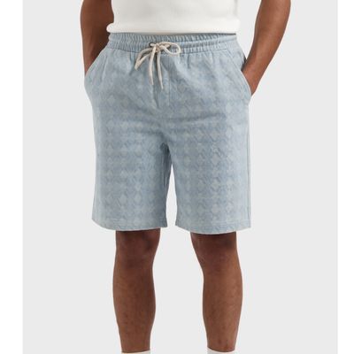 Law of the Sea Lazorn bleached jacquard short light denim blue