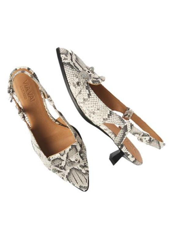Via Vai Lea Aileen slangenprint slingbacks