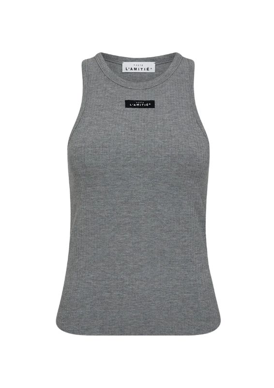 Haute L'Amitié Rib Badge Tank Grey Melange