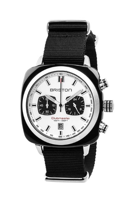 Briston Clubmaster Sport Black Acetate Chrono White