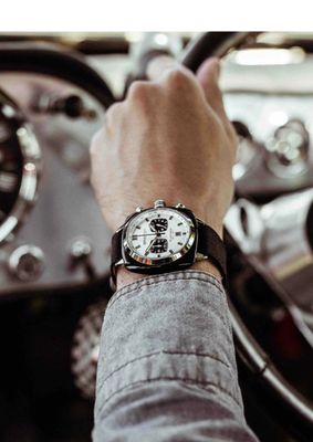 Briston Clubmaster Sport Black Acetate Chrono White