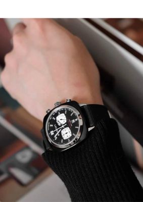 Briston Clubmaster Sport Black Acetate Chrono Black