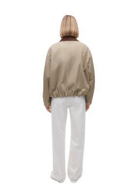 Studio AR Camila Cotton Bomber Jacket Olive