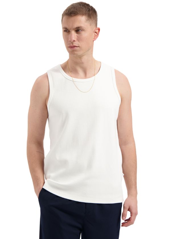 Law of the Sea Loop Ribbed tanktop Coconut Milk