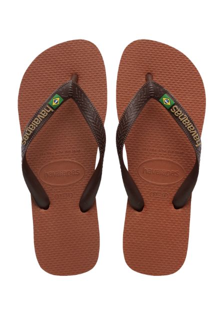 Havaianas Brasil Logo Rust Coffee