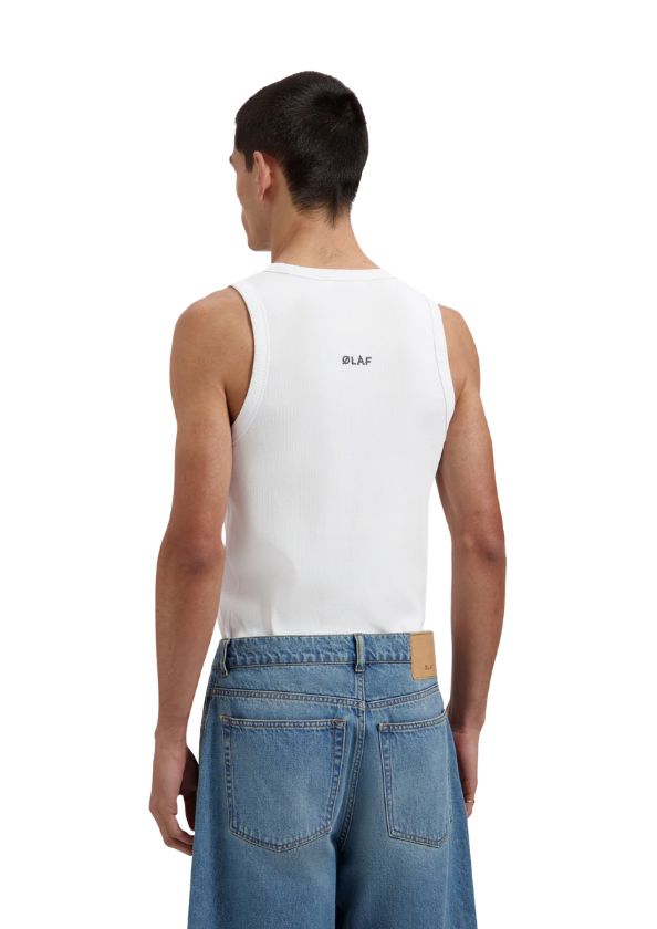 OLAF Essential Rib Tank Top Optical White OLAF Essential Rib Tank Top Optical White