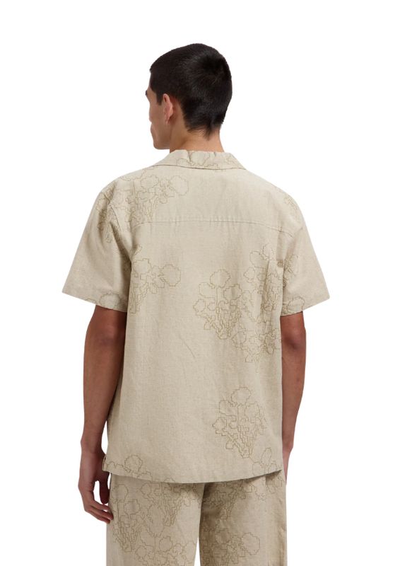 OLAF Embroidered Flower SS Shirt Cement