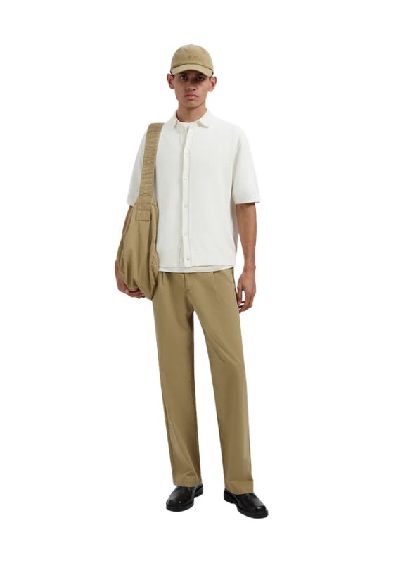 OLAF Linen Knitted SS Polo Off White
