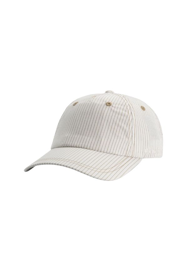 OLAF Stripe 5 Panel Cap Off White