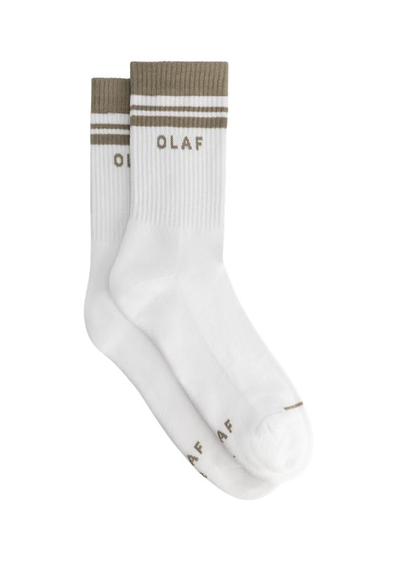 OLAF Stripe Varsity Socks Optical White