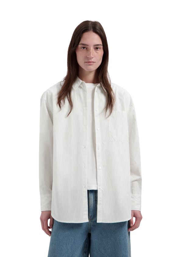 OLAF Stripe Oversized Shirt Off White Treehouse, Maat: S