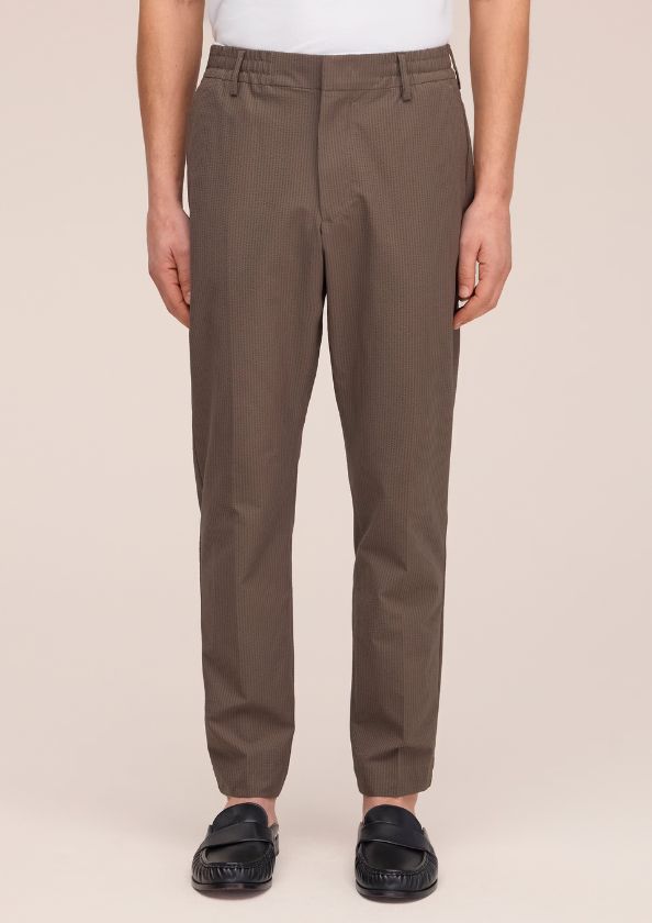 NN07 Billie Drawstring seersucker regular fit trouser Mable Husk