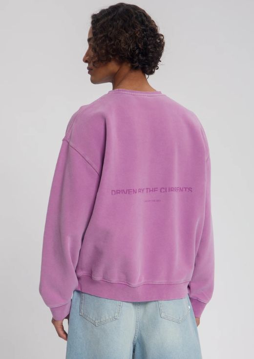 Law of the Sea Torria Garment dyed sweat crewneck Mulberry