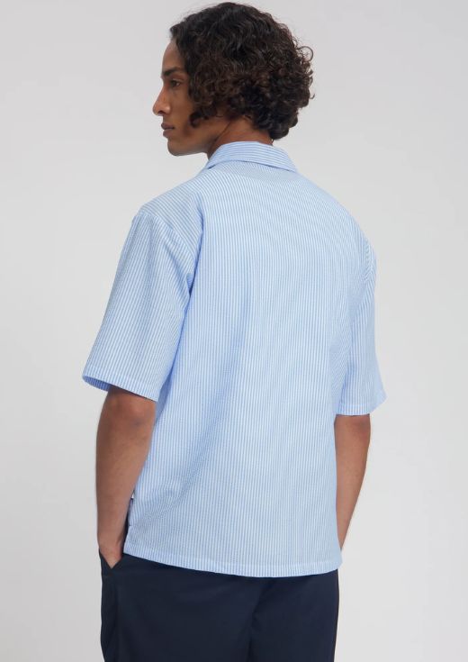 Law of the Sea Coralyn Seersucker striped shirt Nantucket Breeze