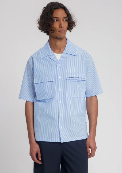 Law of the Sea Coralyn Seersucker striped shirt Nantucket Breeze