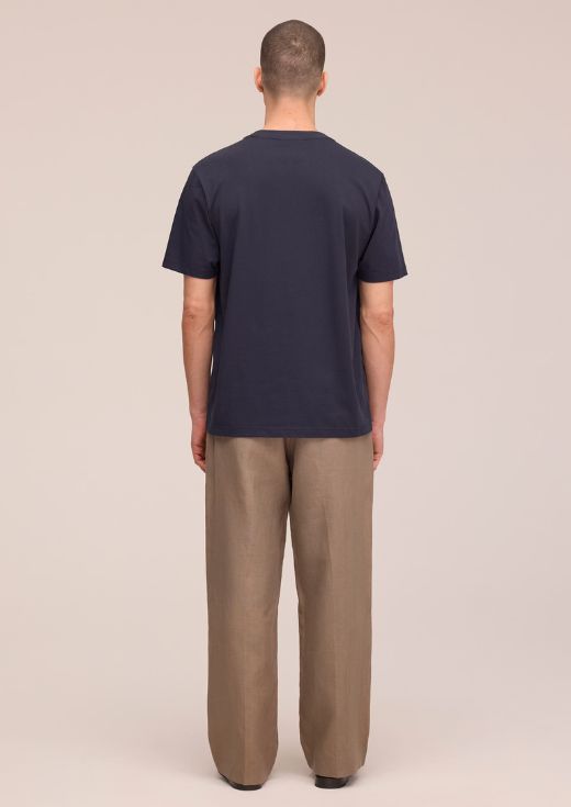NN07 Adam Embroidery Pima cotton tee Deep Navy