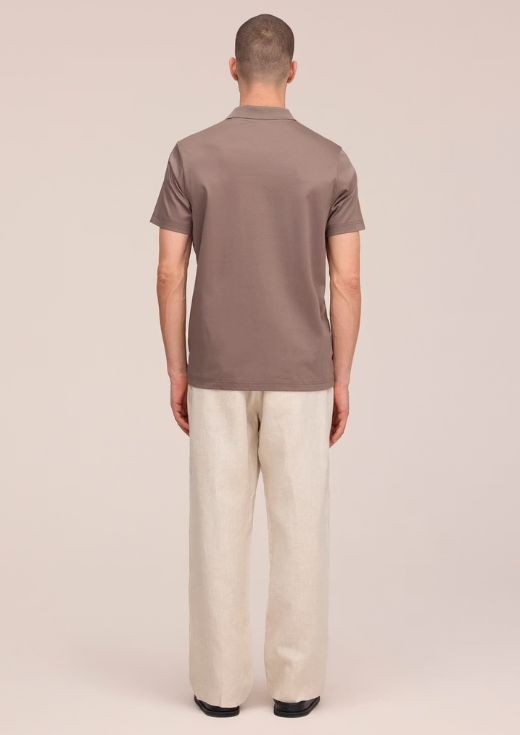 NN07 Paul Open Collar Organic Cotton polo Clay Mirage