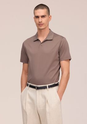 NN07 Paul Open Collar Organic Cotton polo Clay Mirage