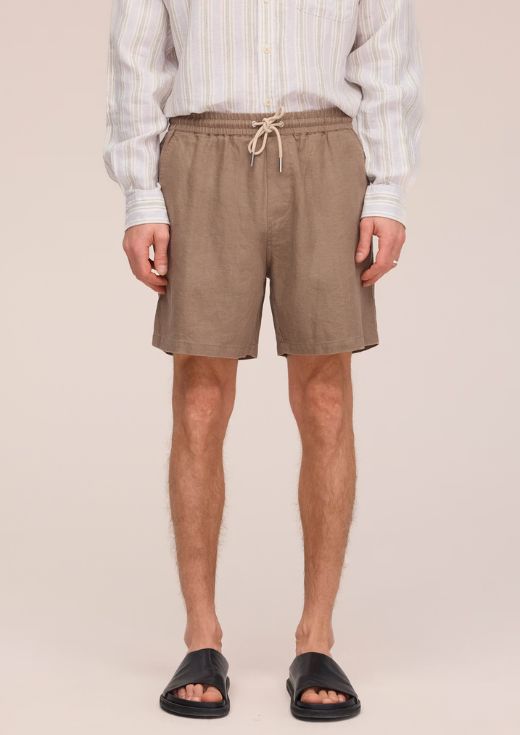 NN07 Gregor Casual drawstring linen shorts Clay Mirage, Maat: S