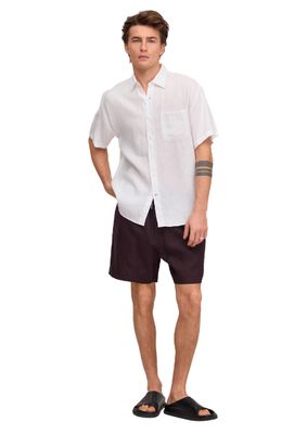 NN07 Gregor Casual drawstring linen shorts Dusky Port
