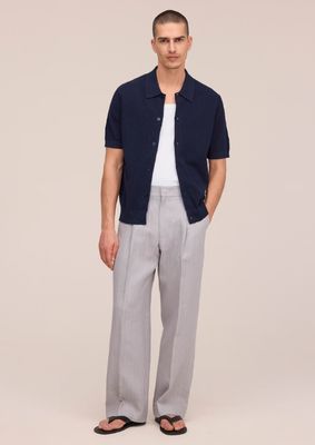 NN07 Nolan Ribbed organic cotton cardigan Navy Blue