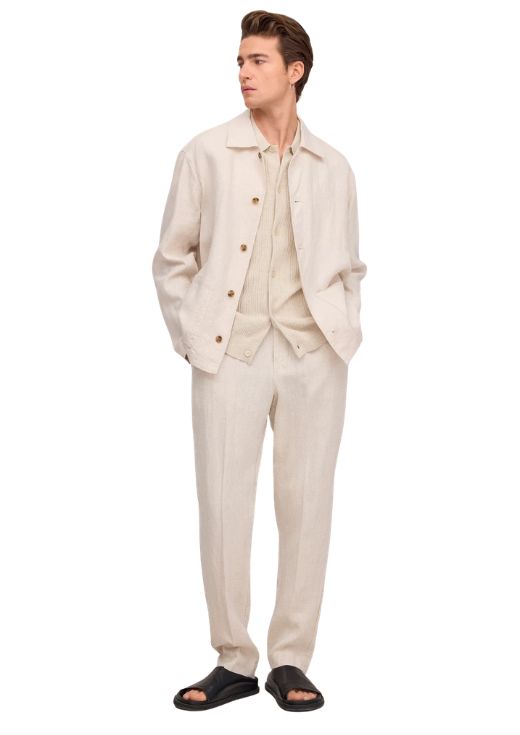 NN07 Billie Drawstring linen regular fit trouser Oat