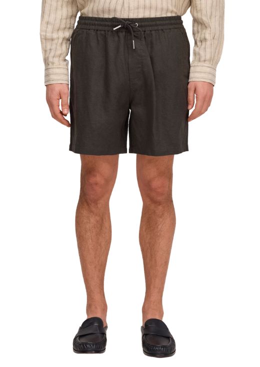 NN07 Gregor Casual drawstring linen shorts Dark Army