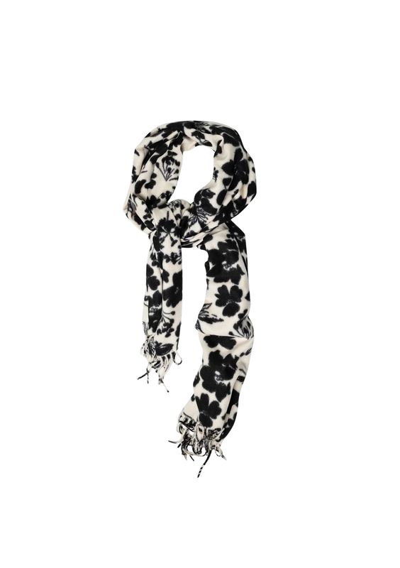 Bow 19 Soft Scarf Flower Black &amp; White