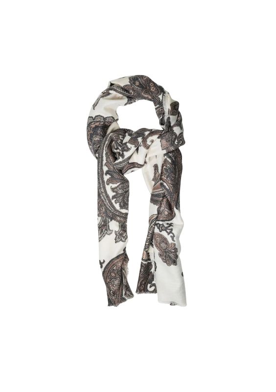 Bow 19 Soft Scarf Paisley Cream