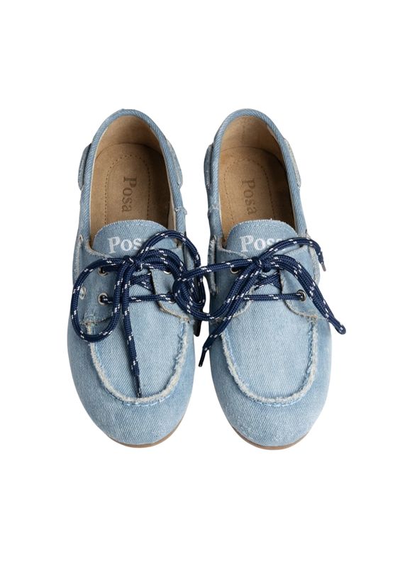 Posa Boat Loafer Brushed Denim Light blue