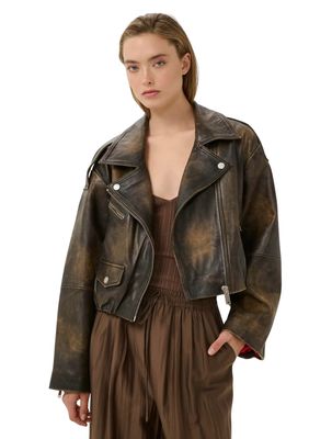 Gestuz GZdiana Leren jas Vintage Brown
