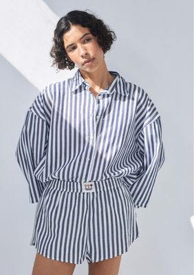 American Vintage Dames short Vextown strepen ink
