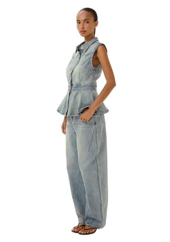 Gestuz GZnoma Denim overhemd Vintage Mid Blue Wash