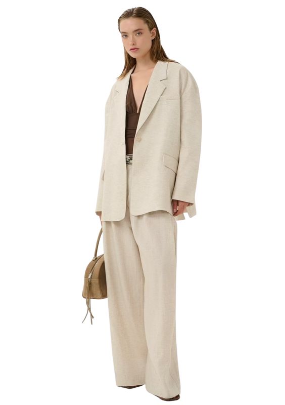Gestuz GZriava Linnen blazer Light Sand Melange Nature
