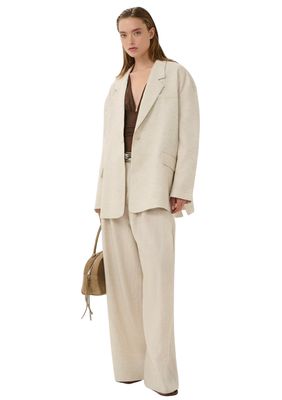 Gestuz GZriava Linnen blazer Light Sand Melange Nature