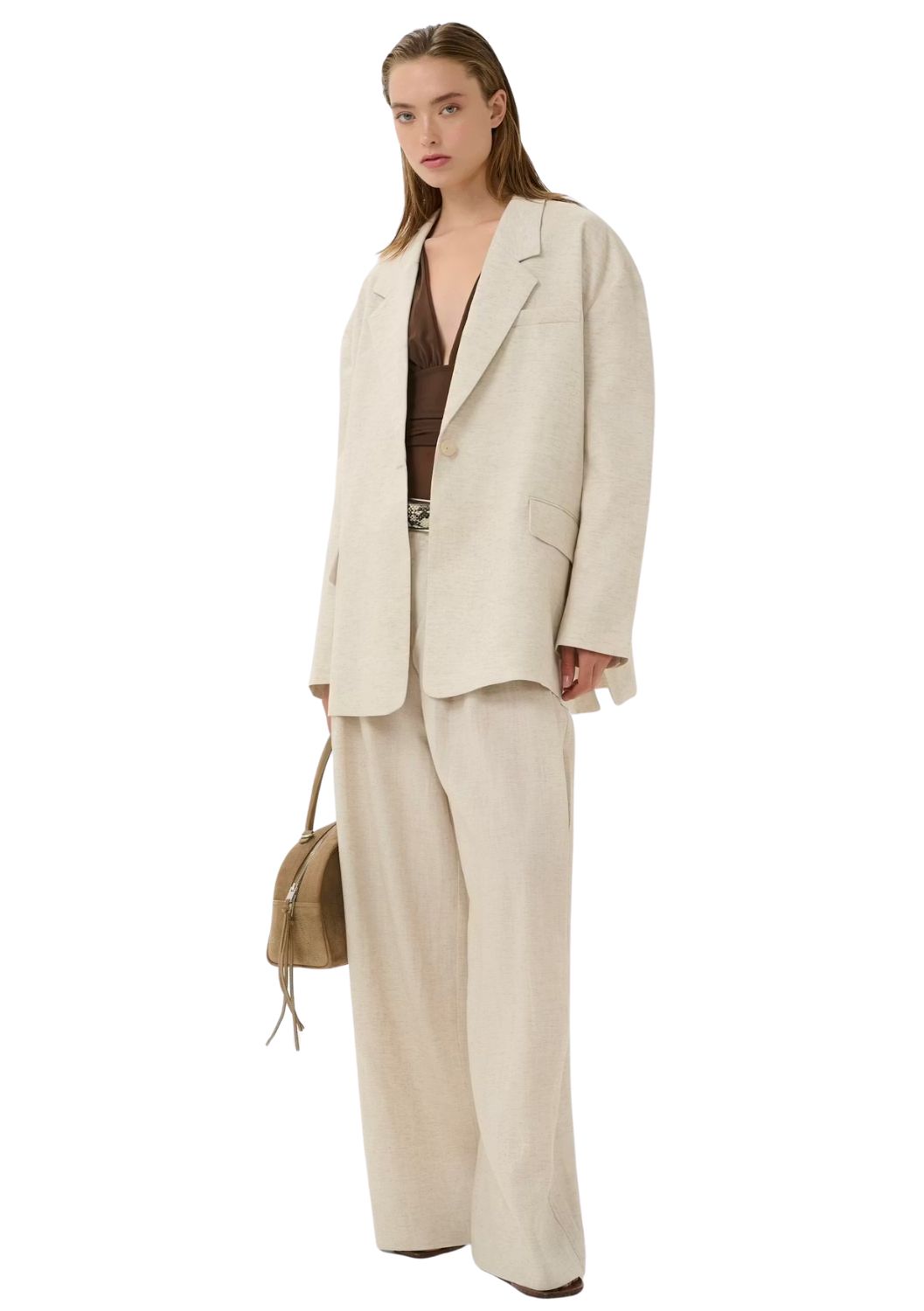 Gestuz GZriava Linnen blazer Light Sand Melange Nature Gestuz GZriava Linnen blazer Light Sand Melange Nature