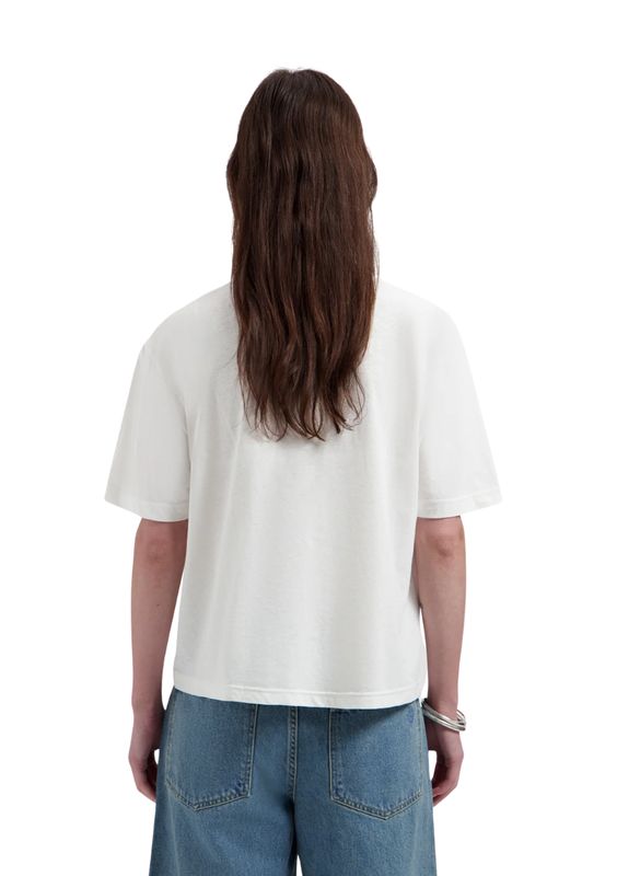 OLAF Retro Logo Linen Boxy Tee Off White