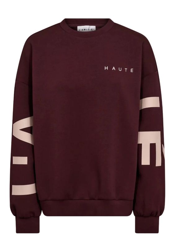 Haute L’Amitié Maxi Split Logo Sweat Wine